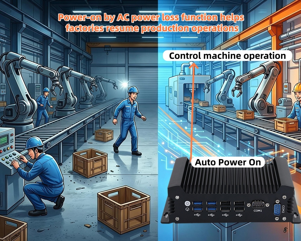 Şirketin en son blog yazıları Beklenmedik Elektrik Kesintisi Üretim Hatlarını Durduruyor Mini PC Otomatik Açma Fonksiyonu Fabrikaların Üretim Faaliyetlerine Devam Etmesine Yardımcı Olur