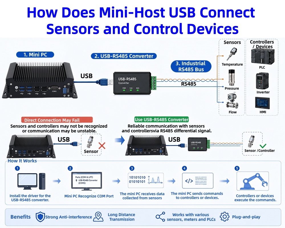 Şirketin en son blog yazıları Artmakta olan Endüstriyel Otomasyon Veri Alım Talebi Mini Host USB Sensörleri ve Kontrol Aygıtlarını Nasıl Bağlar?