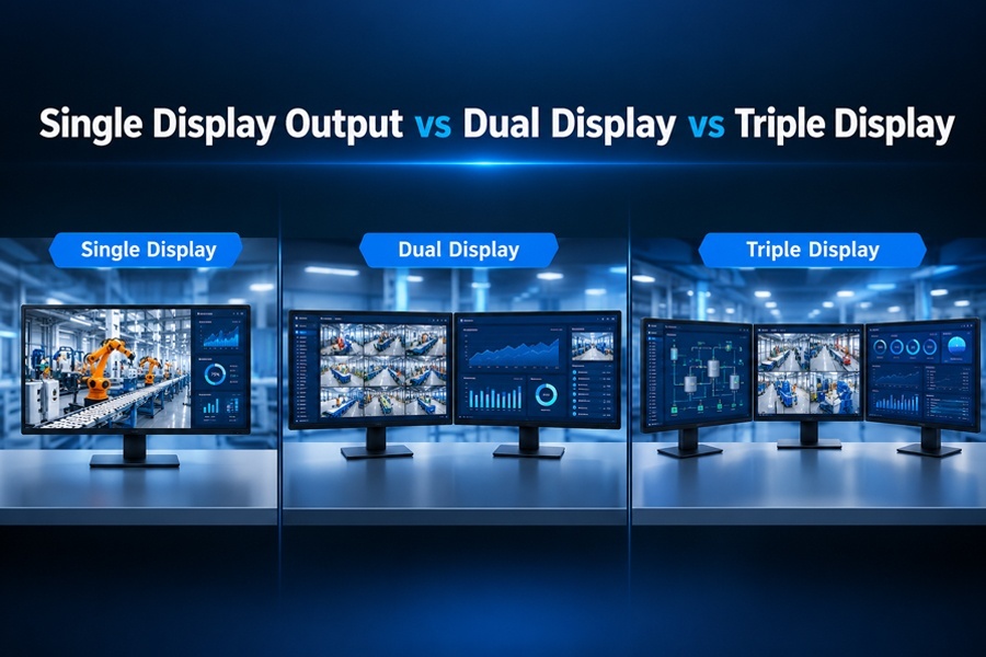 Şirketin en son blog yazıları Single Display Output vs Dual Display vs Triple Display: Comparison of Multi screen Output Capability of Industrial PCs