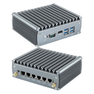 Intel Celeron 3865U 2 çekirdek 2 iplik Mini PC Router 6 Ethernet DDR4 ile